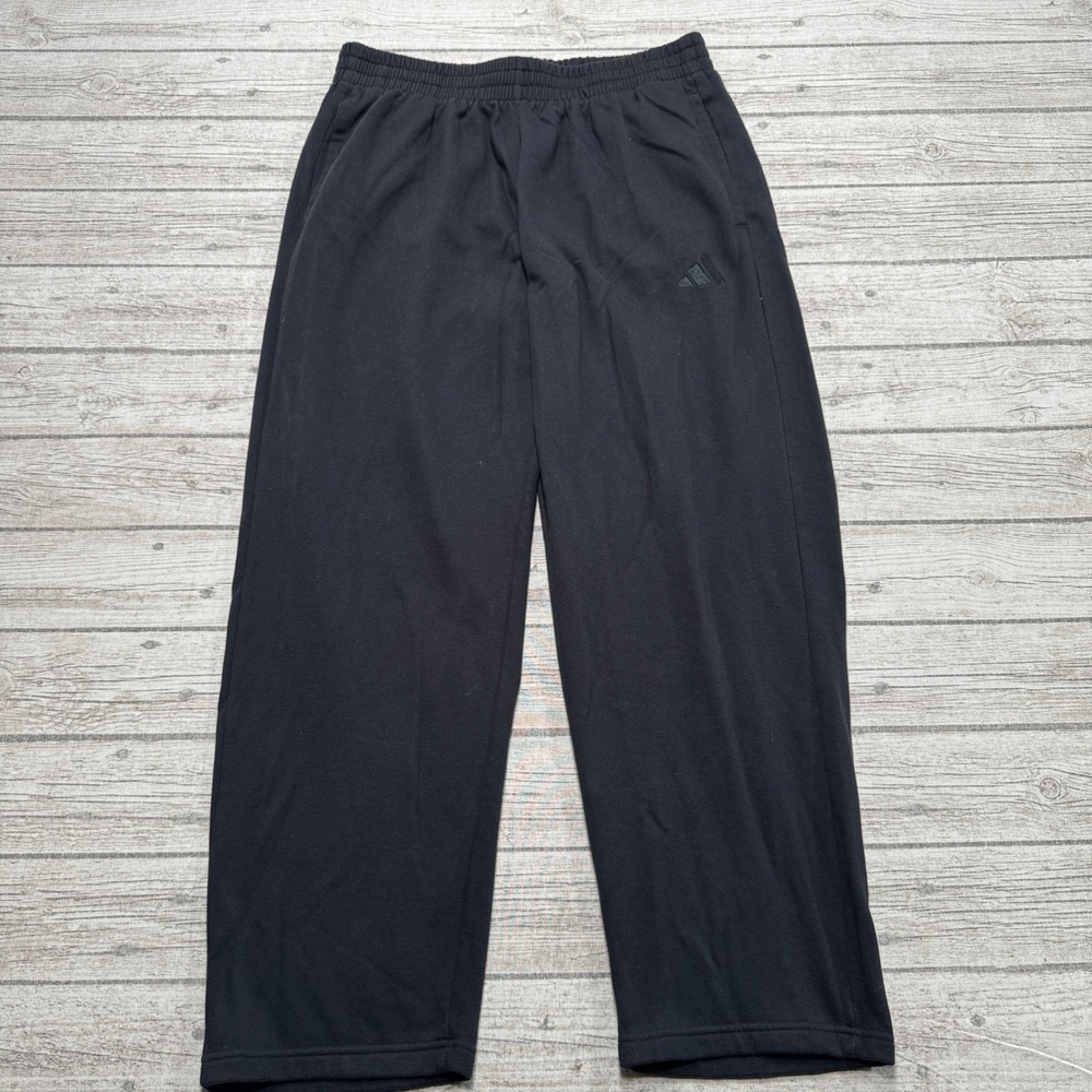 Adidas Sweatpants Men's XL Black Fleece Lined Straight Leg Activewear Training